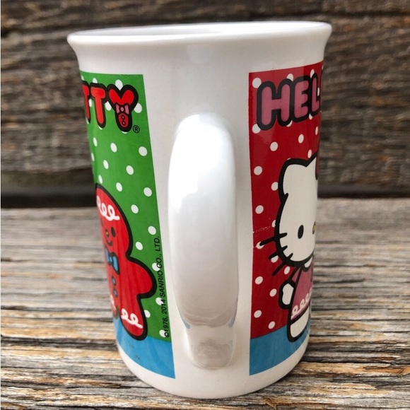 Hello Kitty Mug Christmas vintage Sanrio coffee cup Authentic cute polka dot - Picture 5 of 11
